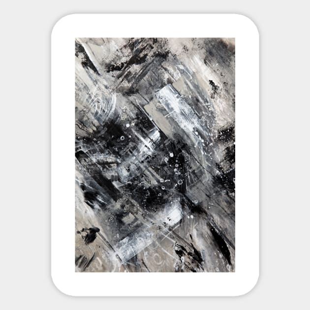 Brown and black abstract painting Sticker by mydesignontrack